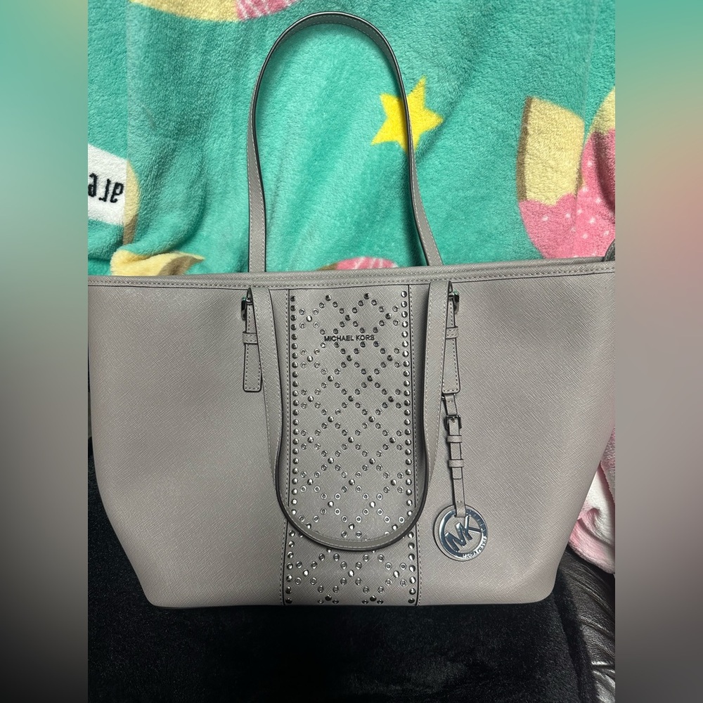 NWOT Michael Kors Silver Studded Tote